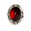 Sterling Silver Amber Red Dark Design Ring size 7