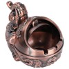 Zinc Alloy Windproof Ashtray Innovative Elephant Styling Embossed Ornaments for