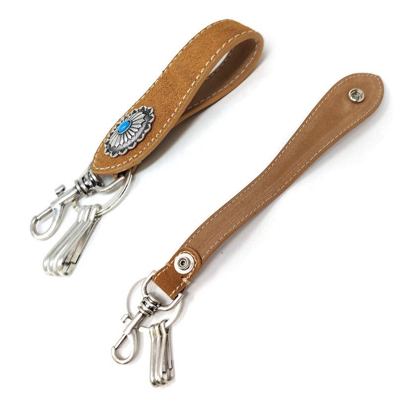 H.N.Z Key Chain nskh-005 Suede Concho Turquoise Native American Keychain,