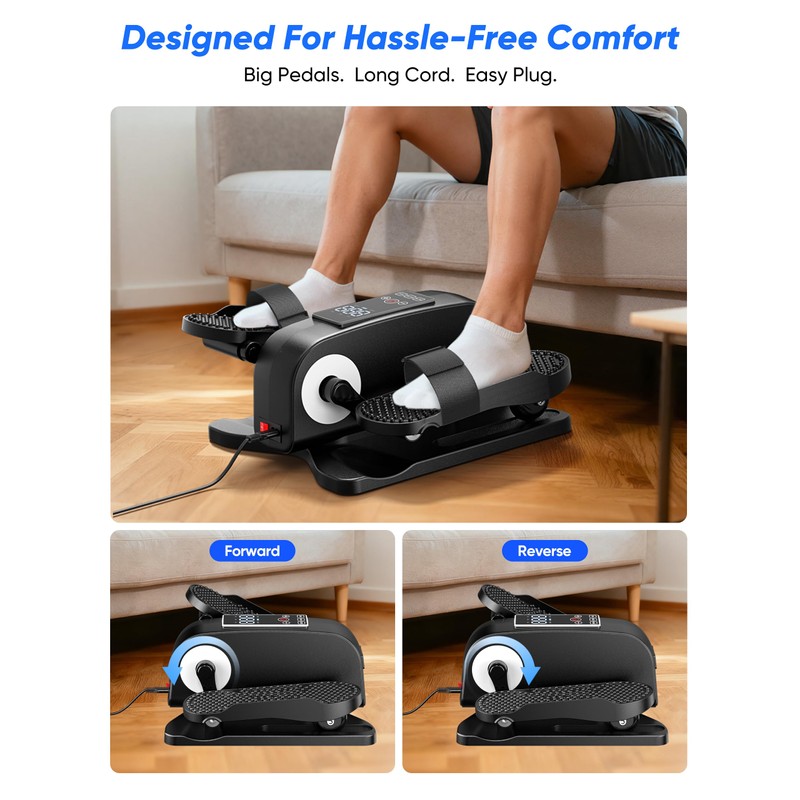 Under Desk Elliptical Machine for Senior, Quiet Motorized Leg Exerciser