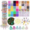 Clay Beads 2 Boxes Bracelet Making Kit 7300 Pcs Flat