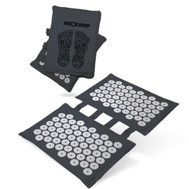 NEOLYMP Acupressure Doormat - Versatile Stimulation - Washable, Eco-Friendly with Carry Bag - Acupuncture Foot Massage Mat with ABS Tips - Nail Mat for Feet (Acupressure Doormat Grey)