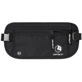Travel Money Belt, RFID Blocking for Men & Women - Ideal for Keeping Your Cash, Credit Card, Passport, Phone Safe When Traveling (Pure Black)