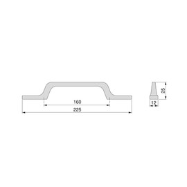 Emuca - Furniture Handle, 160mm Interaxis (6,2 inch), L225mm (8,8 inch), Aluminium, Dark Grey, 5 pcs.