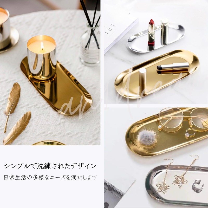 Stainless Steel Tray, Metal Coin Tray, Antique (Gold) Matte [M]