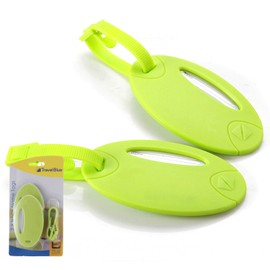 Travel Blue 2x Luggage Name Tags, Neon Green, One Size