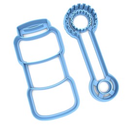 Sweet Prints Inc Set of 2 Bubble Jar and Wand Cookie Cutter - Dishwasher Safe (6")