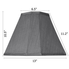 GO&SO Set of 2 Gray Bell Lamp Shades Fabric Lamp Shade,Modern Lamp Shade For Table & Floor Lamp Shade Replacement,6.5"Top x 13"Bottom x 11.2"Slant Height x 10.5''Vertical Height(Spider), Easy Assembly