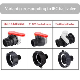275 330 IBC Tote Tank Food Grade Drain Adapter, 2.44" (62mm) Fine Thread x 3/4"Garden Hose, Water Hose Male Adapter for Garden Hose