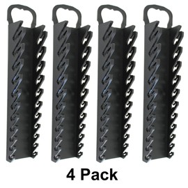 JSP Manufacturing Plastic Portable Gripper 11-Tool Wrench Organizer Tray (4, Black)