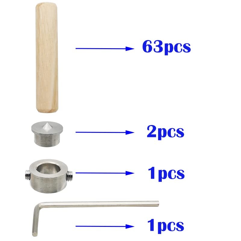 CESFONJER 0.4 inch (10 mm) Dowel Kit, 63 Wooden Dowels,