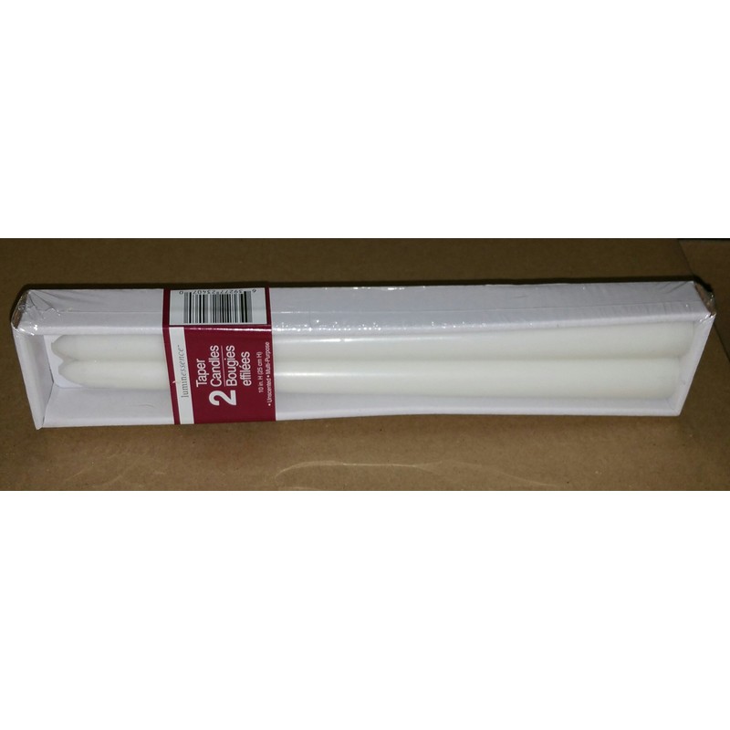 Luminessence Taper Candles, 10 in, white