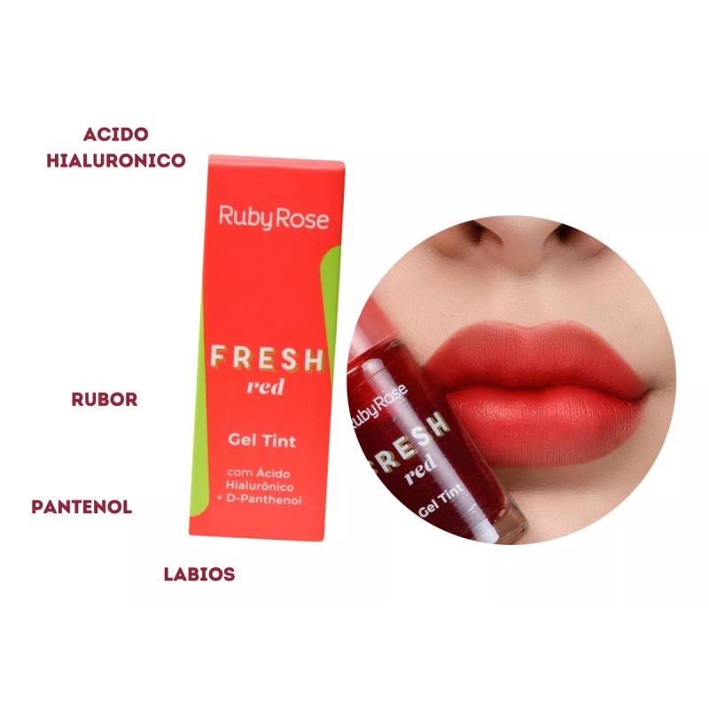 Ruby Rose Tinta Labios Gel Con Pantenol Y Acido Hialuronico