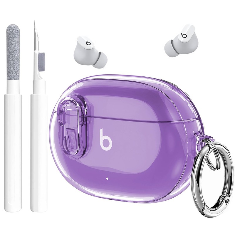 Beats Studio Bud/Buds Plus Case Cover Clear 2021/2023 Lock Clip