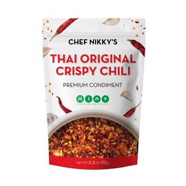 CHEF NIKKY'S THAI ORIGINAL CRISPY CHILI - a Premium Hot Sauce with a Nice Chili Crunch - No MSG - Garlic Oil with Chili Crisp & Thai Chili Peppers.