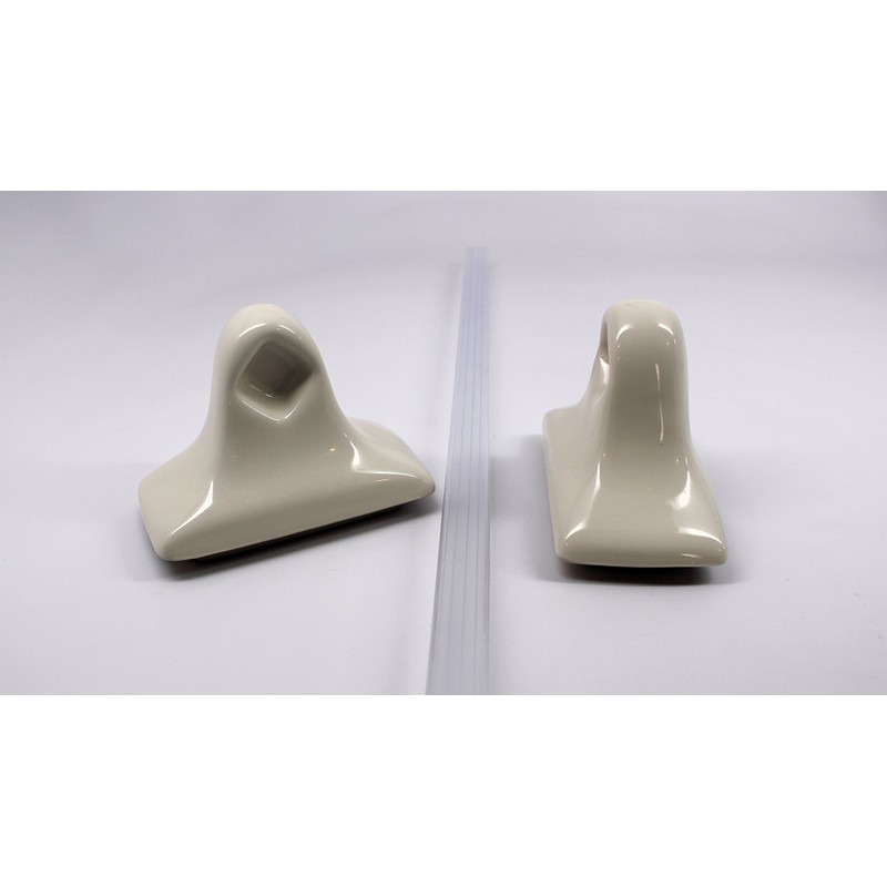 Tenedos Bone Almond Ceramic Towel Bar Kit – Glazed Bathroom