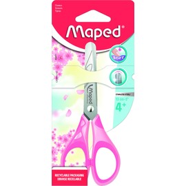 Maped - Forbici Sensoft 13 Cm con anelli flessibili ed ergonomia 3D - Forbici dai 4 anni - Per asilo e elemtari - Punta arrotondata per una massima sicurezza - Colori pastello casuali