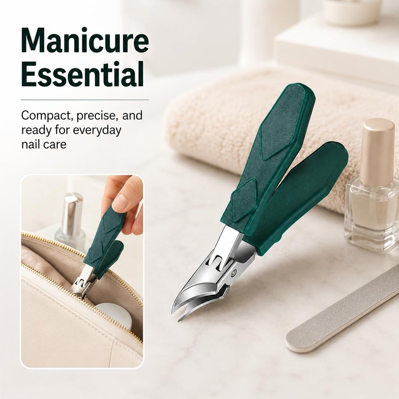 Wide Jaw Opening Anti-Splash Slanted Nail Clipper, Eagle Beak Beveled