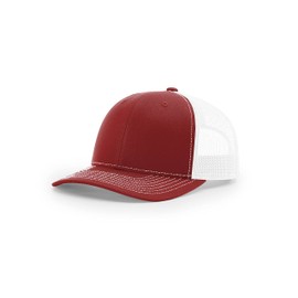 Richardson 112 Trucker OSFA Baseball Hat Ball Cap, Cardinal/White
