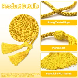 8 Pack Gold Graduation Honor Ropes Cords Bulk, Yarn Honor Cords with Tassel for High School Bachelor Gown College Graduation 2026