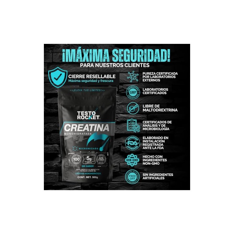 Creatina Monohidratada Micronizada | 200 Servicios 5gr porcion | Pre