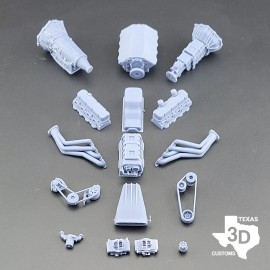 Texas 3D Customs 1/24 1/25 Blown 572 BBC model engine resin 3D printed multiple Hat Options - Automatic, Bug Catcher