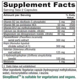 Vitanica Sleepblend, Sleep Support, Vegan/Vegetarian, 15 Capsules
