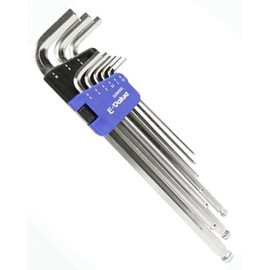 E-Value EL ELBW09EL Ball Point Hex Wrench Set, 9 Pieces, Long Type