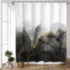De-Mediocre Black and Gold Shower Curtain Stylish Ombre Black Marble