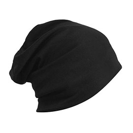 axy Slouch Beanie Long Hat for Men and Women Unisex Long Beanie Light Soft Plain Colour HEMU1, 04 Black