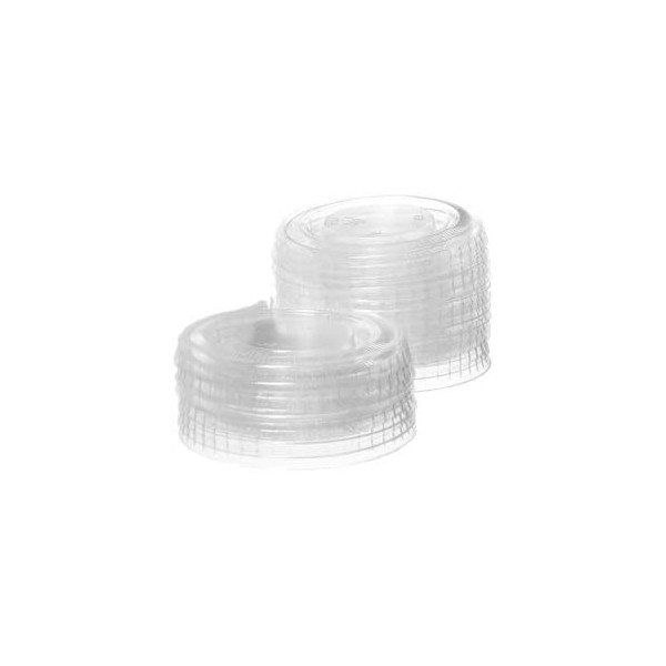 Crystalware, Disposable Plastic Portion Cup Lids, Fits Portion Cups Sizes 1.5oz to 2 oz, 100 Lids Clear (Medium)