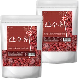 Domestic dried dried Cornus officinalis 500g 2pcs. Gurye Cornus officinalis with seeds removed / 국산 말린 건산수유 500g 2개 씨제거 구례 산수유
