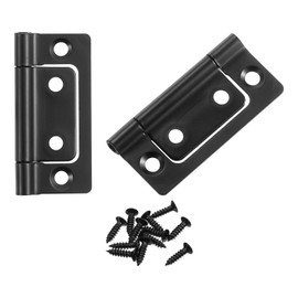 sourcing map 2Pcs 2x1 Inch Door Hinges Non-Mortise No Noise Bifold Door Hinges Plating for Cabinet Furniture Window Wardrobe with Screws, Dark