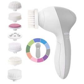 Cepillo de limpieza facial exfoliante facial: dispositivo de limpieza eléctrica exfoliante de centrifugado resistente al agua, máquina de spa giratoria para exfoliación – Sistema de limpieza de piel de acné