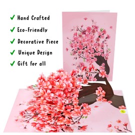 Central 23 Pop Up Cards - 3D Popup Greeting Cards - 20x15 cm Cut Flower Blossoms - Birthday Cards with Note and Envelope - Best Friend Gift - Paper House Plants for Mum, Mother's Day, Anniversary