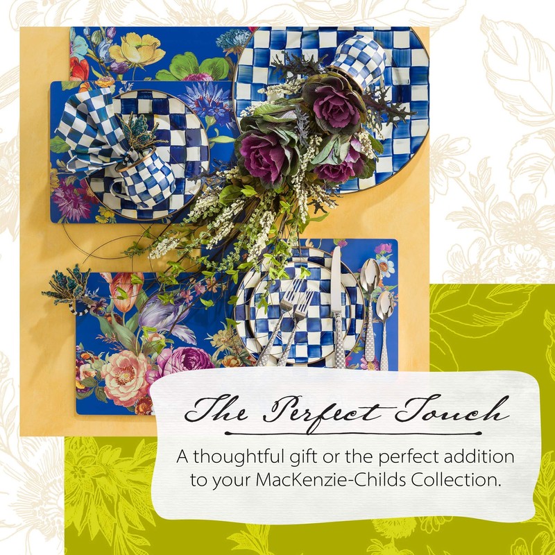 MacKenzie-Childs Royal Check Dinner Plate, Round 10-Inch Dining Plate, Enamel