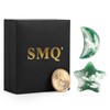 SMQ Moss Agate Moon Star Shaped Worry Stone Healing Crystal