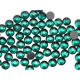 Allstarco SS16 4mm Green Emerald Y205 Hotfix Flat Back Crystal Rhinestones DMC Iron On Strass for Nail Art Heat Set Gems Embelishments (10 Gross) - 1440 Pieces