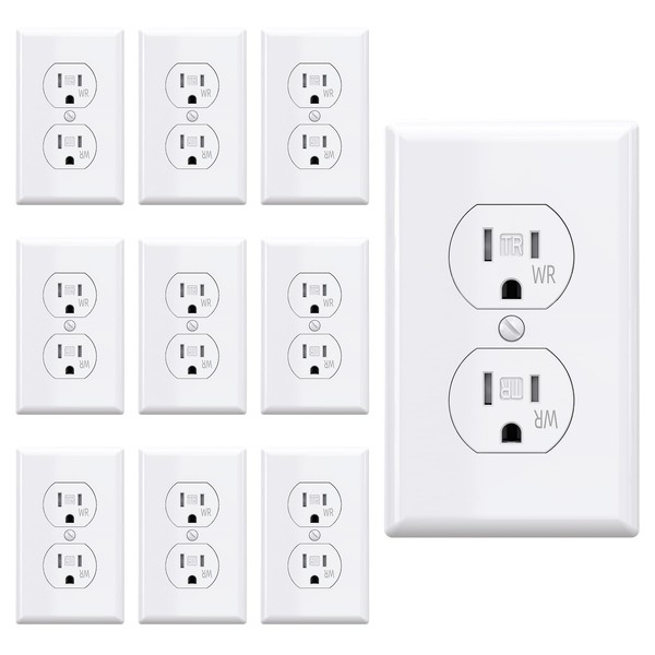 AIDA 15 Amps Duplex Outlets and Wall Plates Bundle,Weather Resistance