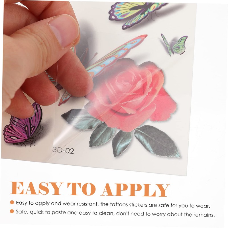 CAXUSD 9 Sheets Butterfly Stickers Waterproof Temporary Decals Decorative Sticker