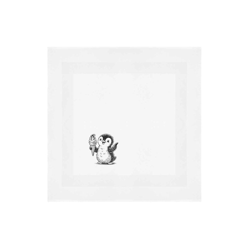 'Penguin With Ice Cream Cone' Cotton Napkin/Dinner Cloth (NK00040899)