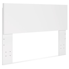 Signature Design by Ashley Onita Contemporary Adjustable Height Panel Headboard for Bedroom, Queen, White