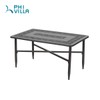 PHI VILLA Outdoor Patio Cast Aluminum 38.6"x23" Rectangular Coffee Table