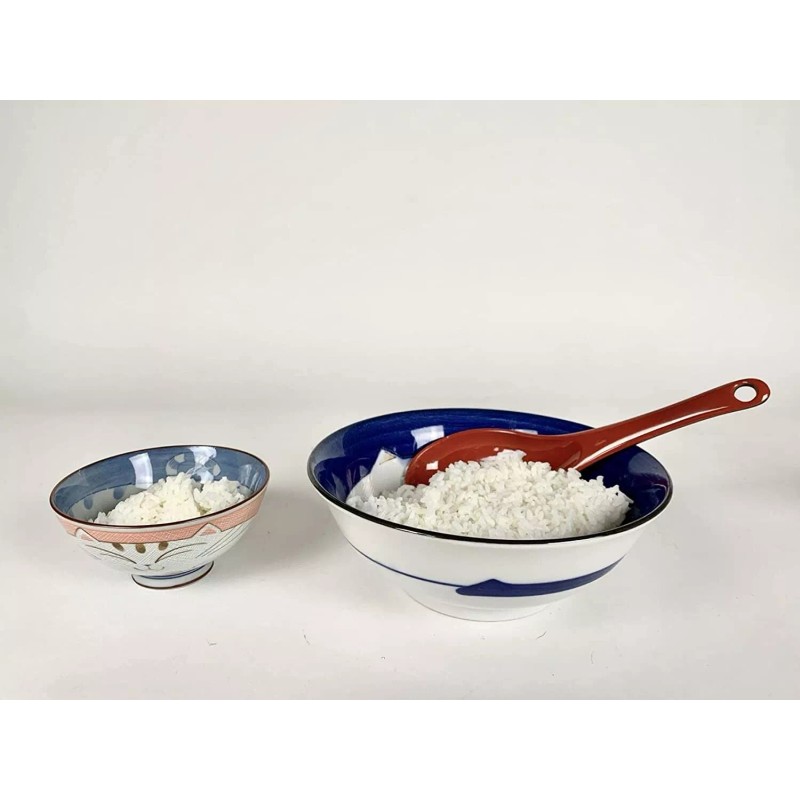 JapanBargain 4 Pack Japanese Red Black Serving Soup Spoon 2382x4