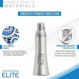 Medidenta Meditorque Elite 4:1 Prophy Nose Cone, 5,000rpm 4:1 Low-Speed Dental Handpiece 4 Holes, Push-Pull Friction Grip Chuck- Low Vibration and Ergonomically Designed for Seamless Grip - 4-1ENCONE