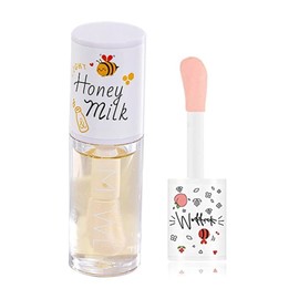 Crystal Jelly Moisturising Lip Oil, Moisturising Lip Gloss Set, Plumping Lip Oil Balm, Long-Lasting, Luminous Oil Lip Care, Lip Oil, Lip Gloss (Honey Milk)