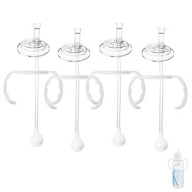 Straw Sippy Cup Conversion Kit for Dr Brown Narrow Nack Baby Bottles, Soft top and Weighted Ball Transition Cup Kit with Handles, Set of 4