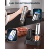 CIRCLE JOY Rechargeable Salt and Pepper Grinder Set Stainless Steel