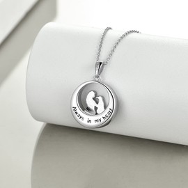 TIGER RIDER Sterling Silver Dog Urn Necklace for Ashes Dog Memorial Keepsake Cremation Jewelry Gifts for Women Dog Lovers