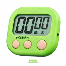 Digital Kitchen Timer with Large LCD and Magnetic Stopwatch. Portable Electronic Clock Count up & Count down/Backing Stand/Hanging Hole with Loud Alarm for Kitchen, Study & Exercise (Green)